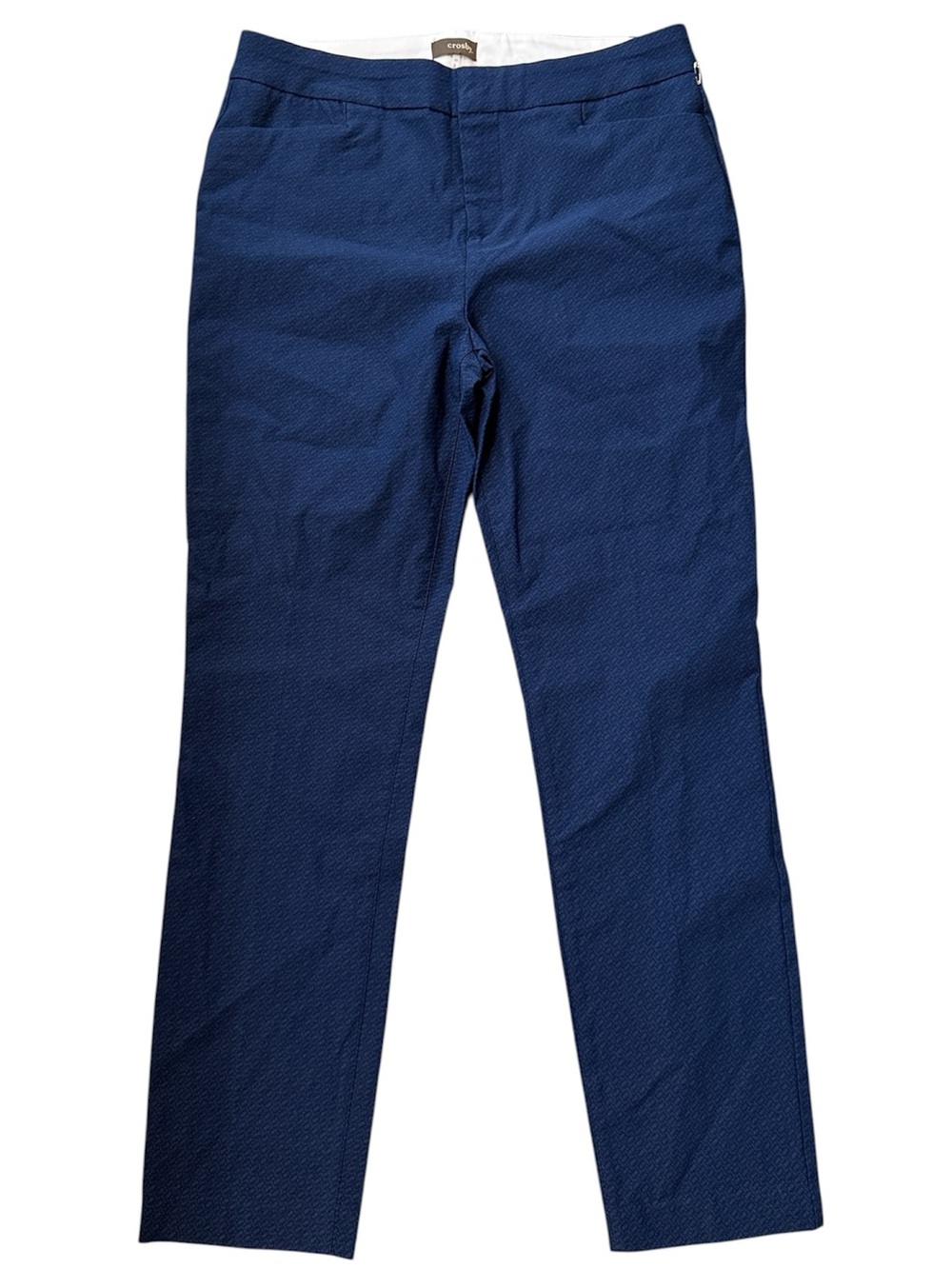 Crosby Madison Ankle Pants Size 10 Navy Blue Subtle Pattern NWT